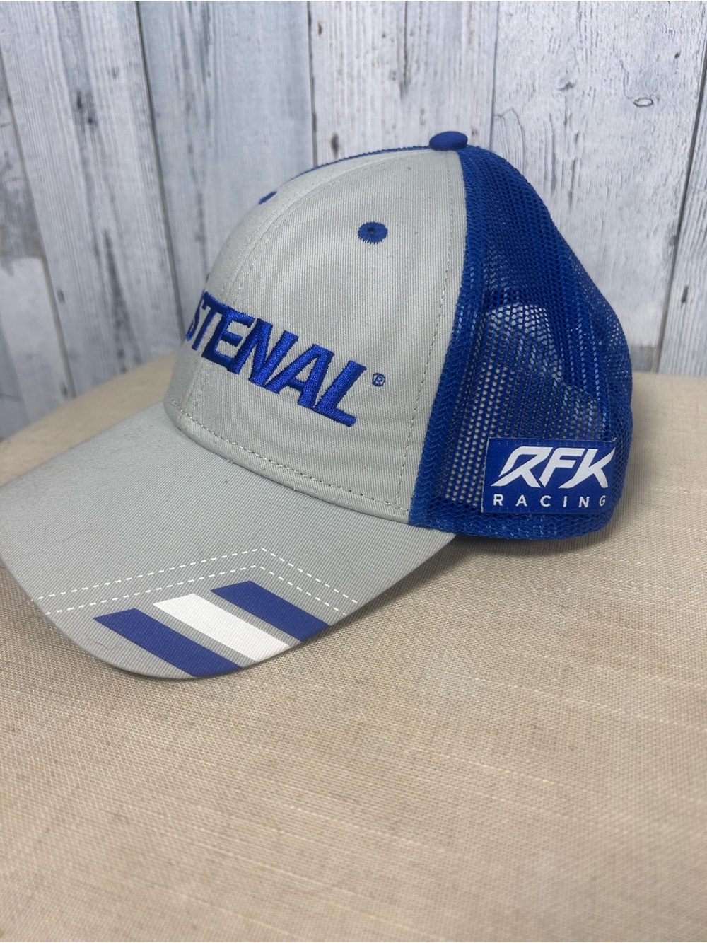 Fastenal RFK Racing #17 Chris Buescher NASCAR Blue Mesh Trucker Hat Cap NWOT